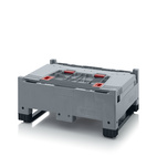 Plastcontainer MoveBox 800FLH fällbar med luckor 4 hjul