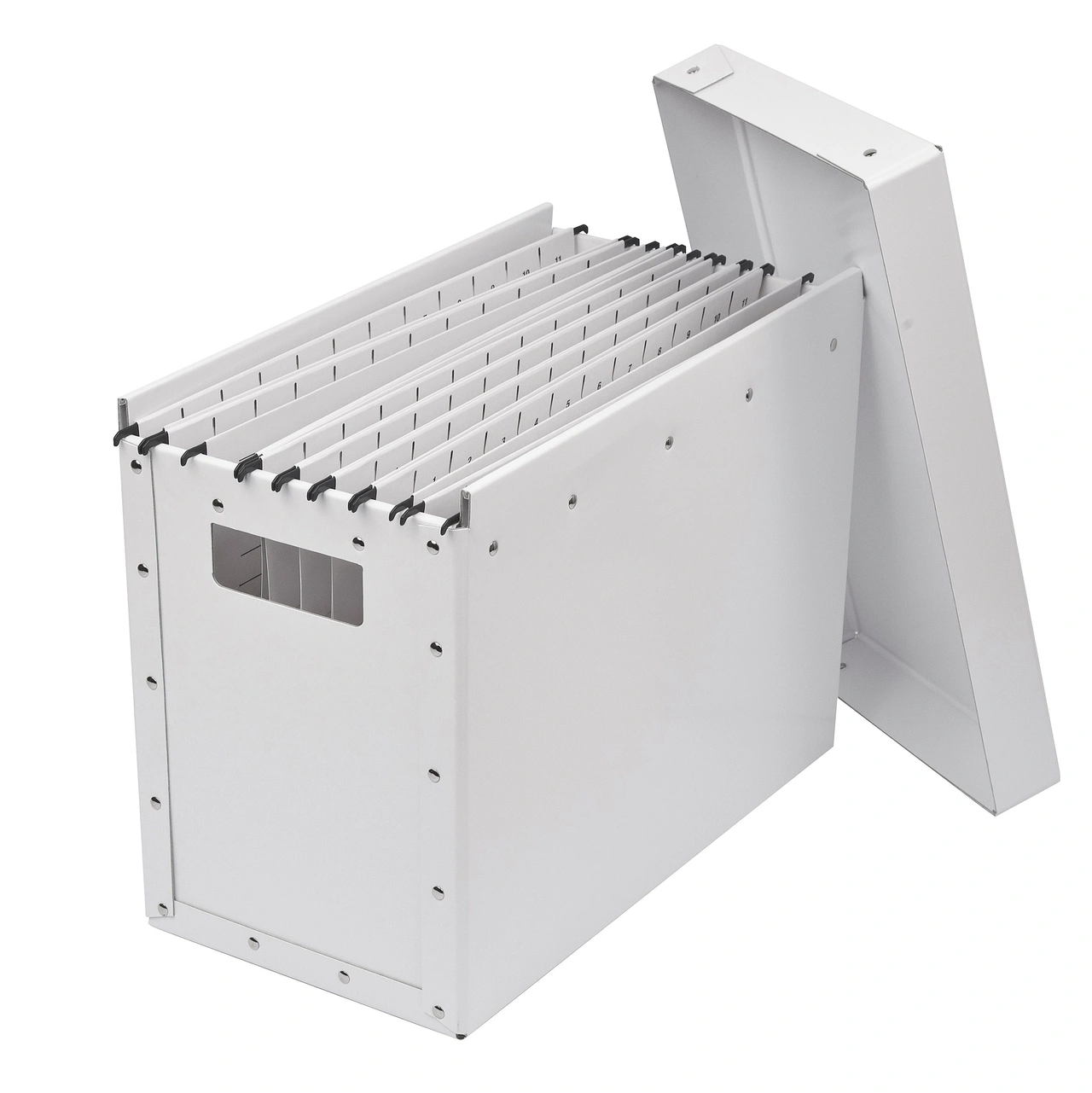 Mobil arkivbox med lock, A4, Vit