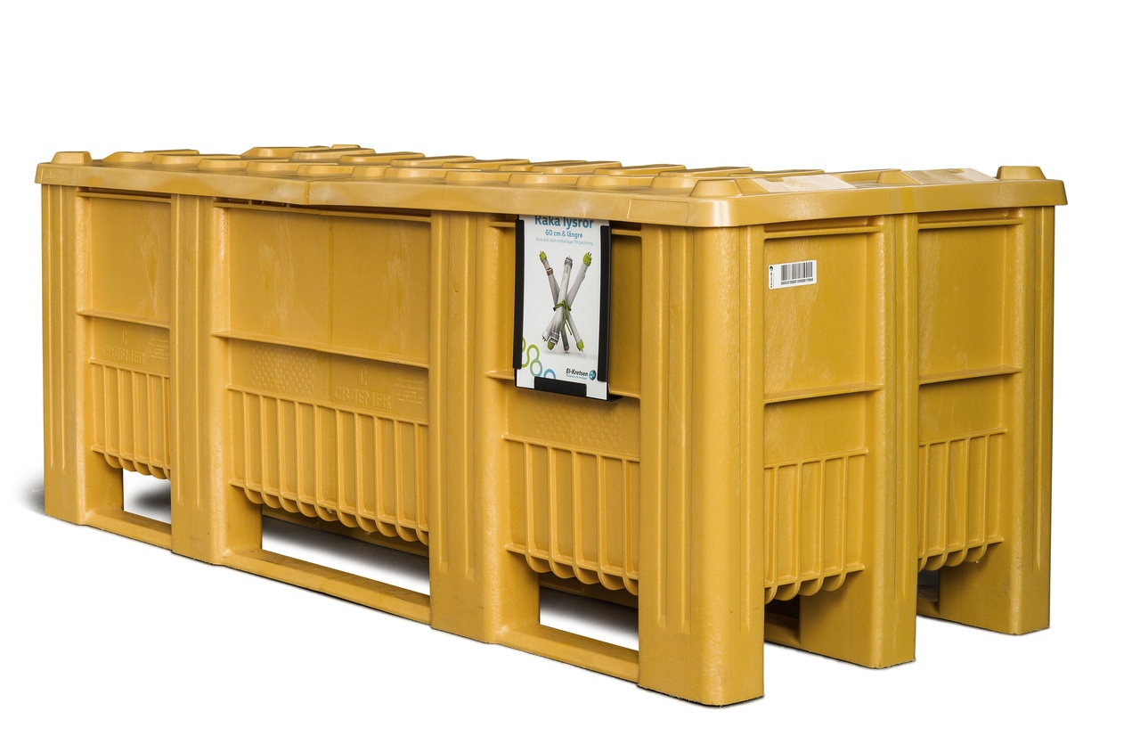 Plastcontainer MoveBox Heavy Duty för lysrör med lock