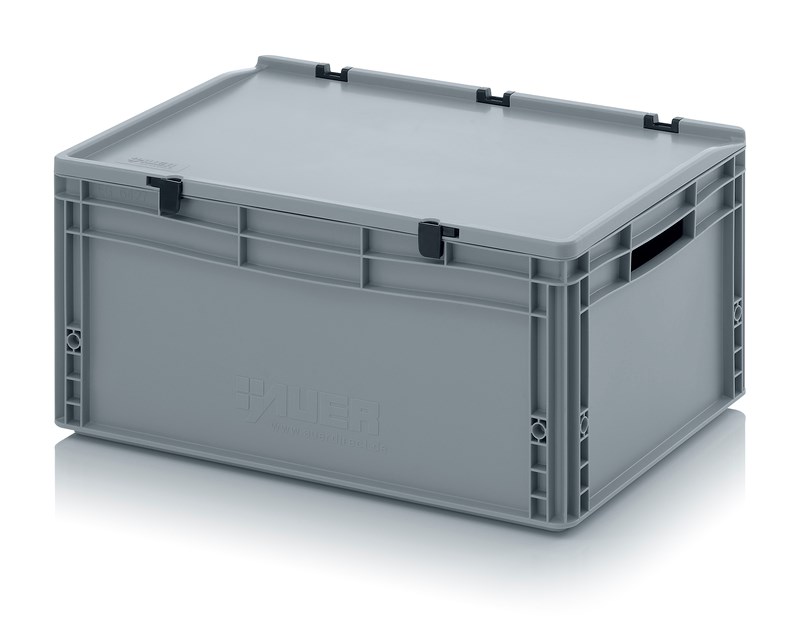 Euroback 400x300x235 mm med gångjärnslock Öppna handtag