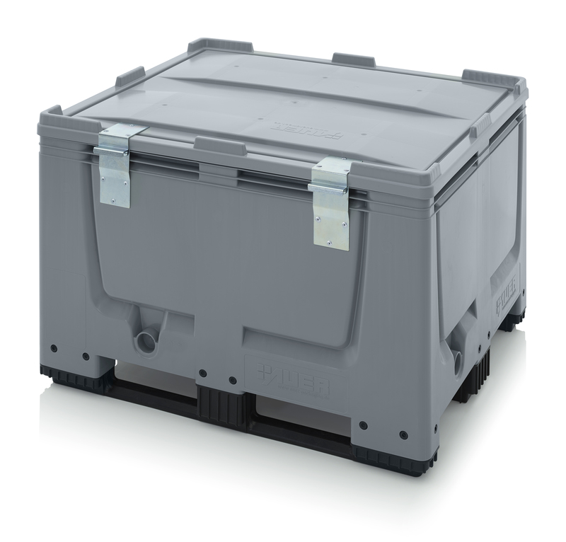 Plastcontainer MoveBox 1000G med gångjärnslock 3 medar