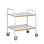 Serveringsvagn i 2 plan med sarger i vitt