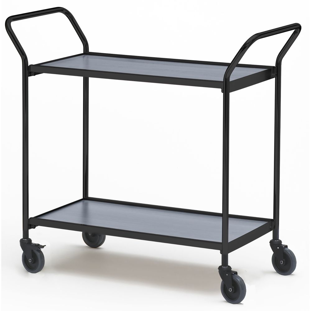 Bordsvagn med 2 hyllor och 2 handtag 800x420mm Svart/Grå