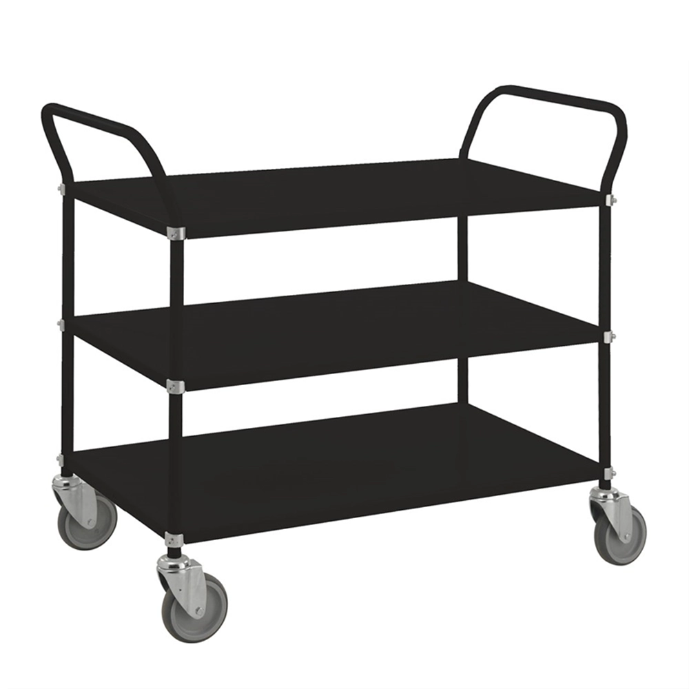 Hyllvagn Black Series med 3 hyllplan med broms