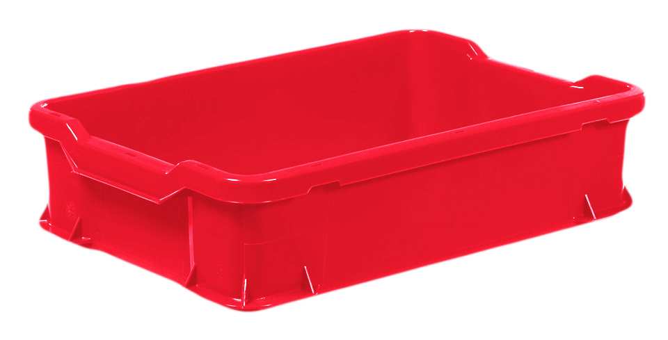 Plastback 600x400x145 mm 24L Röd