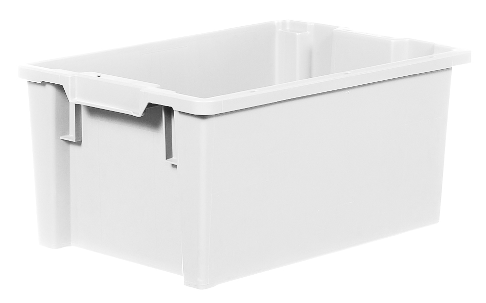 Stapelbar plastback 600x400x270 mm 50L Vit