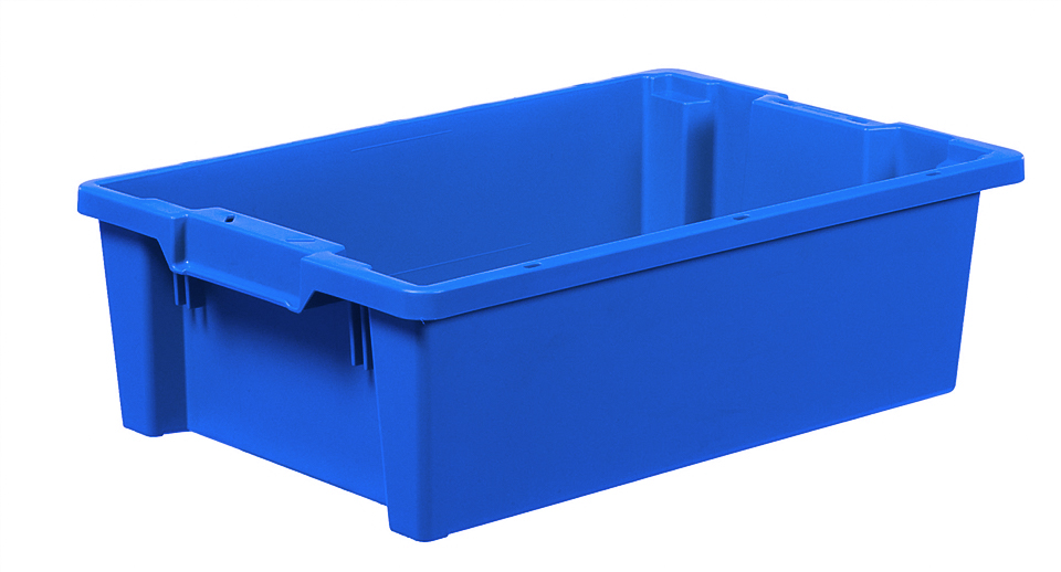 Stapelbar plastback 600x400x180 mm 32L Blå