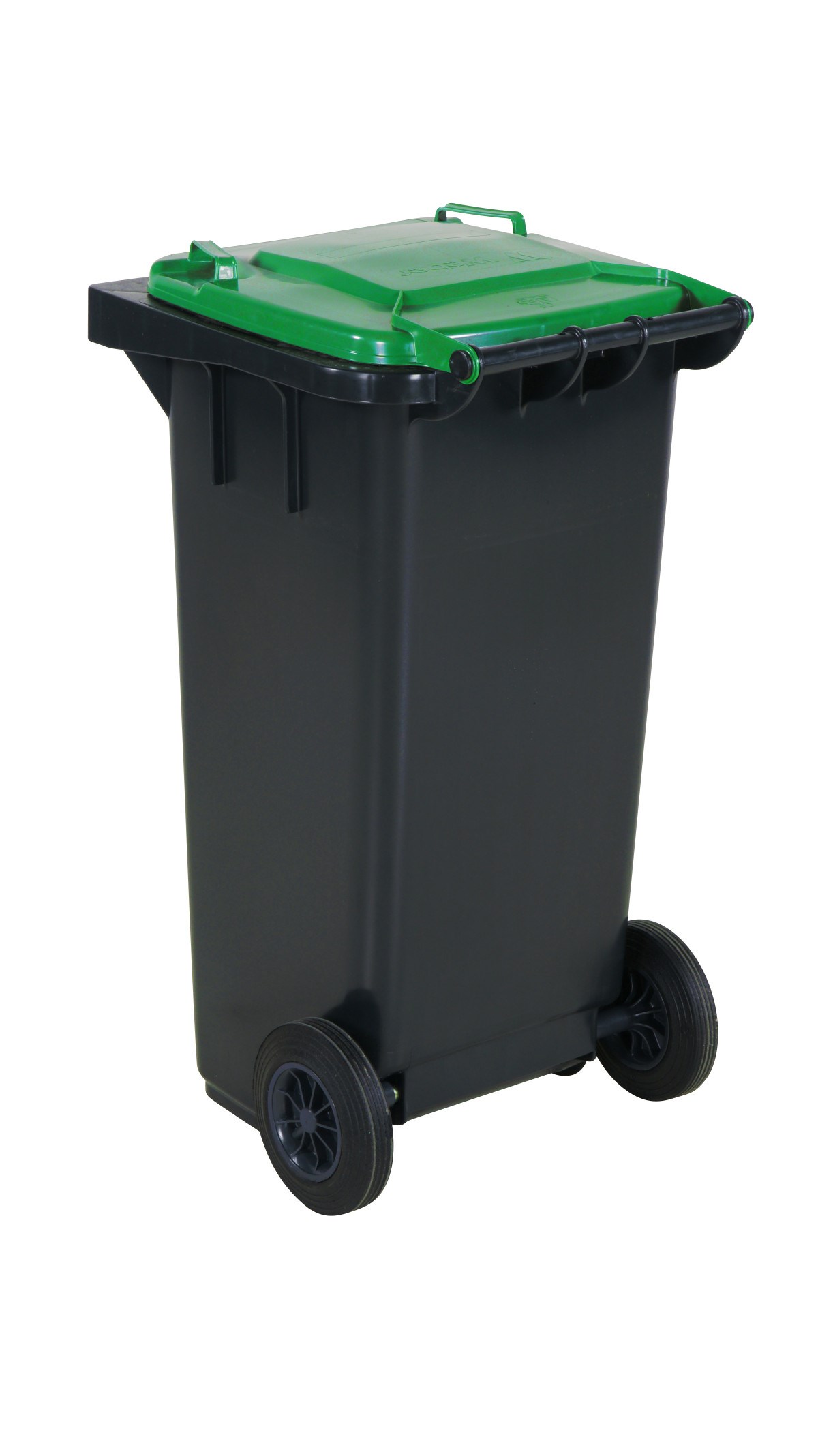 Avfallskärl med färgat Lock, 240 L, Grön