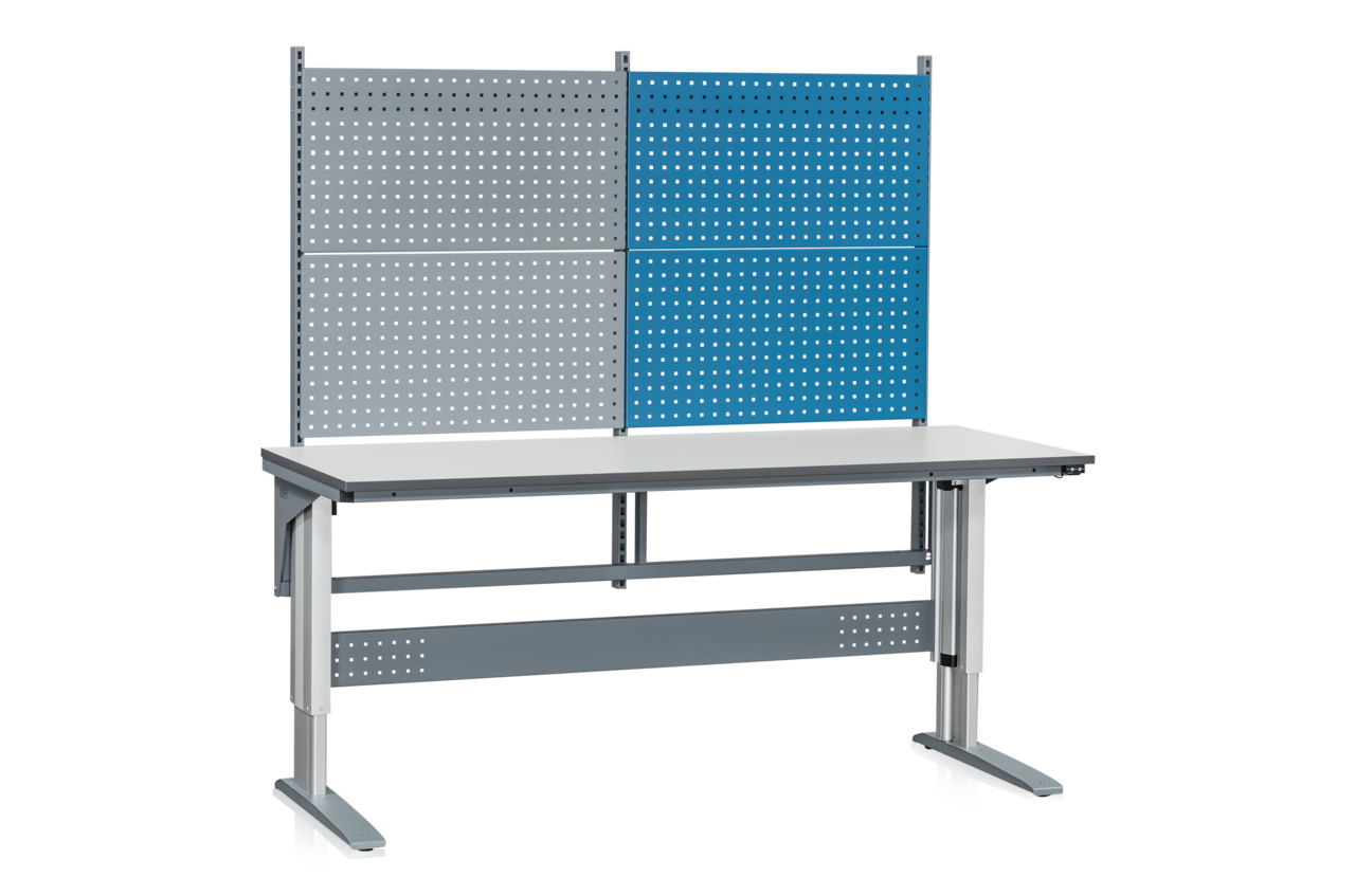 Höj- och sänkbart arbetsbord med verktygspanel 400kg