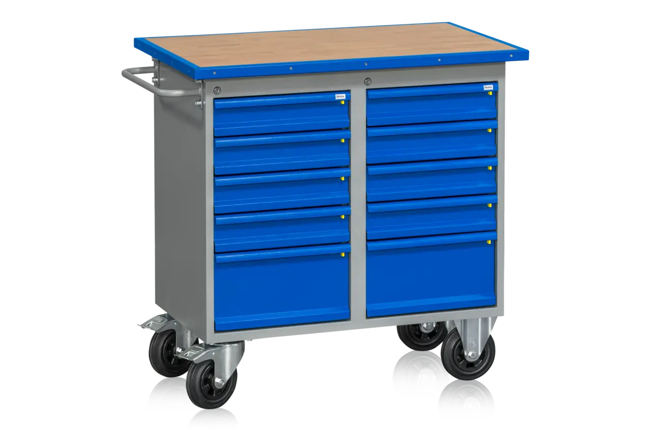 Mobil arbetsbänk 200, 10 st lådor