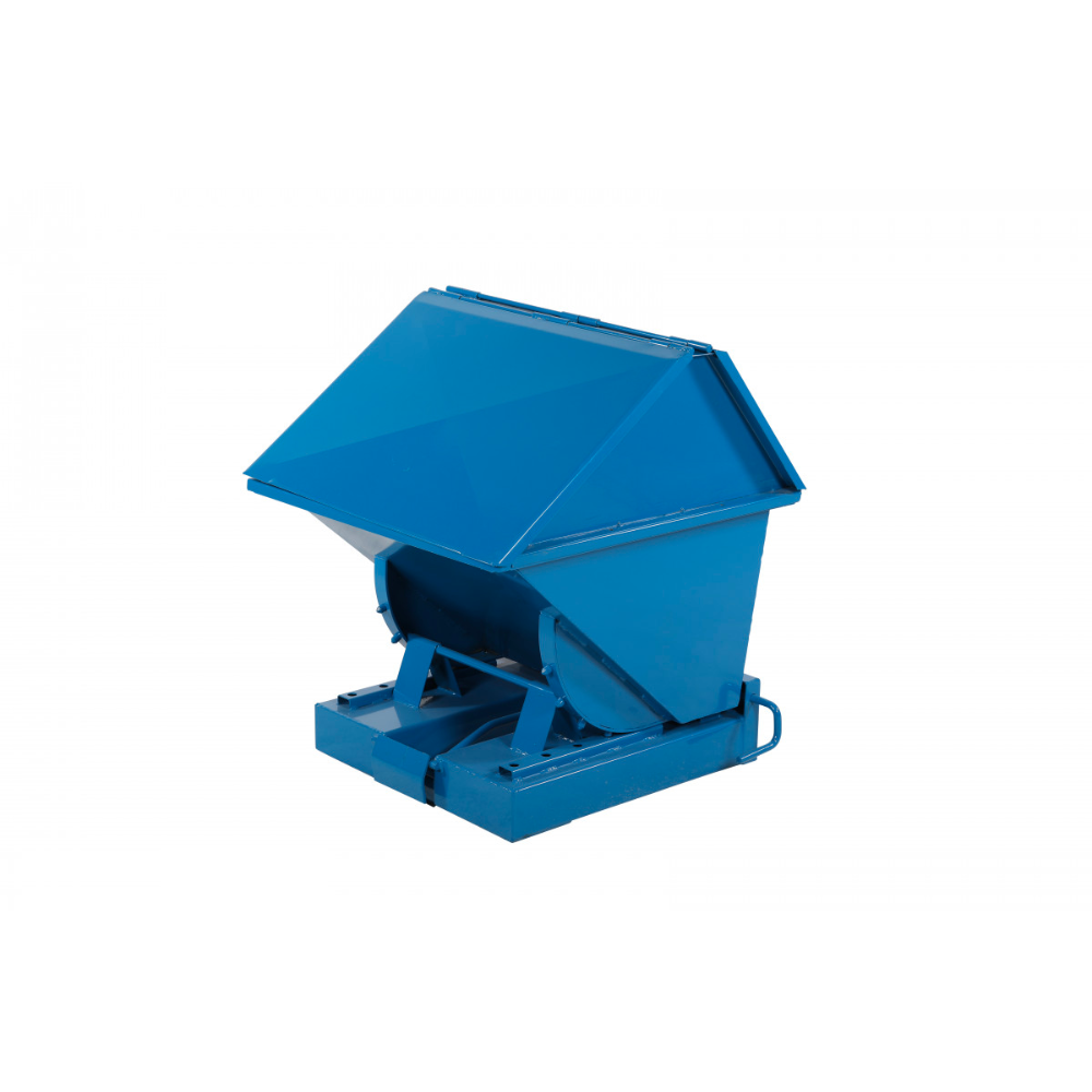 Tippcontainer med högbyggt lock 200 L med tryckplatta