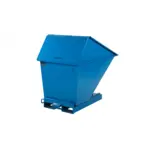 Tippcontainer med högbyggt lock 750 L med tryckplatta
