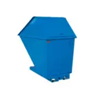 Tippcontainer med högbyggt lock 1700 L med tryckplatta
