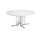 Bankett Style, Ø160, vit laminatskiva, kromat stativ