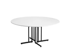 Bankett Style, Ø160, vit laminatskiva, svart stativ