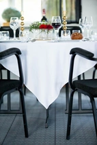 Bankett Style, Ø160, vit laminatskiva, silvergrått stativ