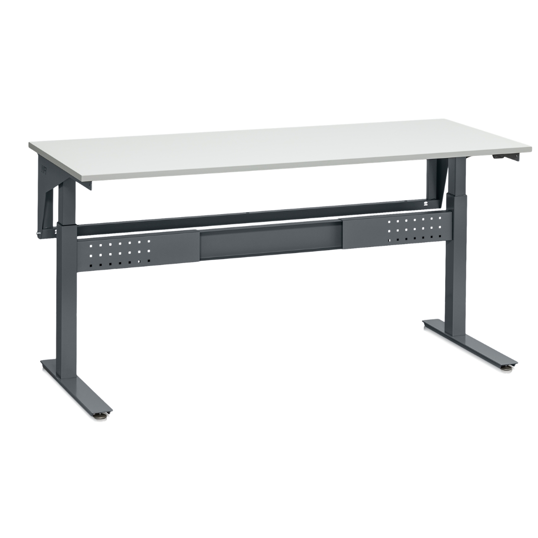 Höj- och sänkbart arbetsbord LD 200kg 1800x800 mm Grå Laminat, med ram