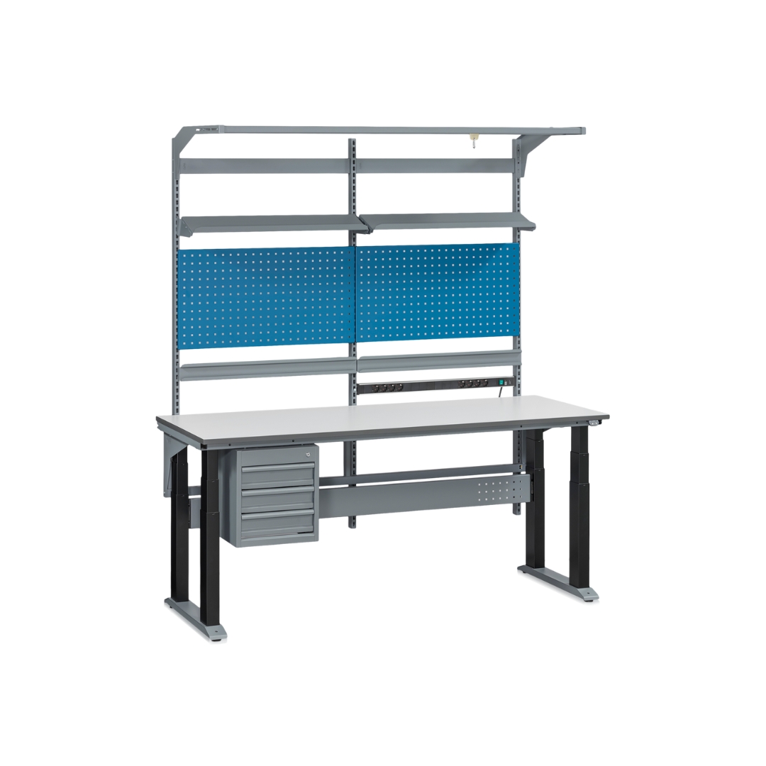 Arbetsbord Set 280kg 2000x800 mm Laminat med upphängning & karbinhake