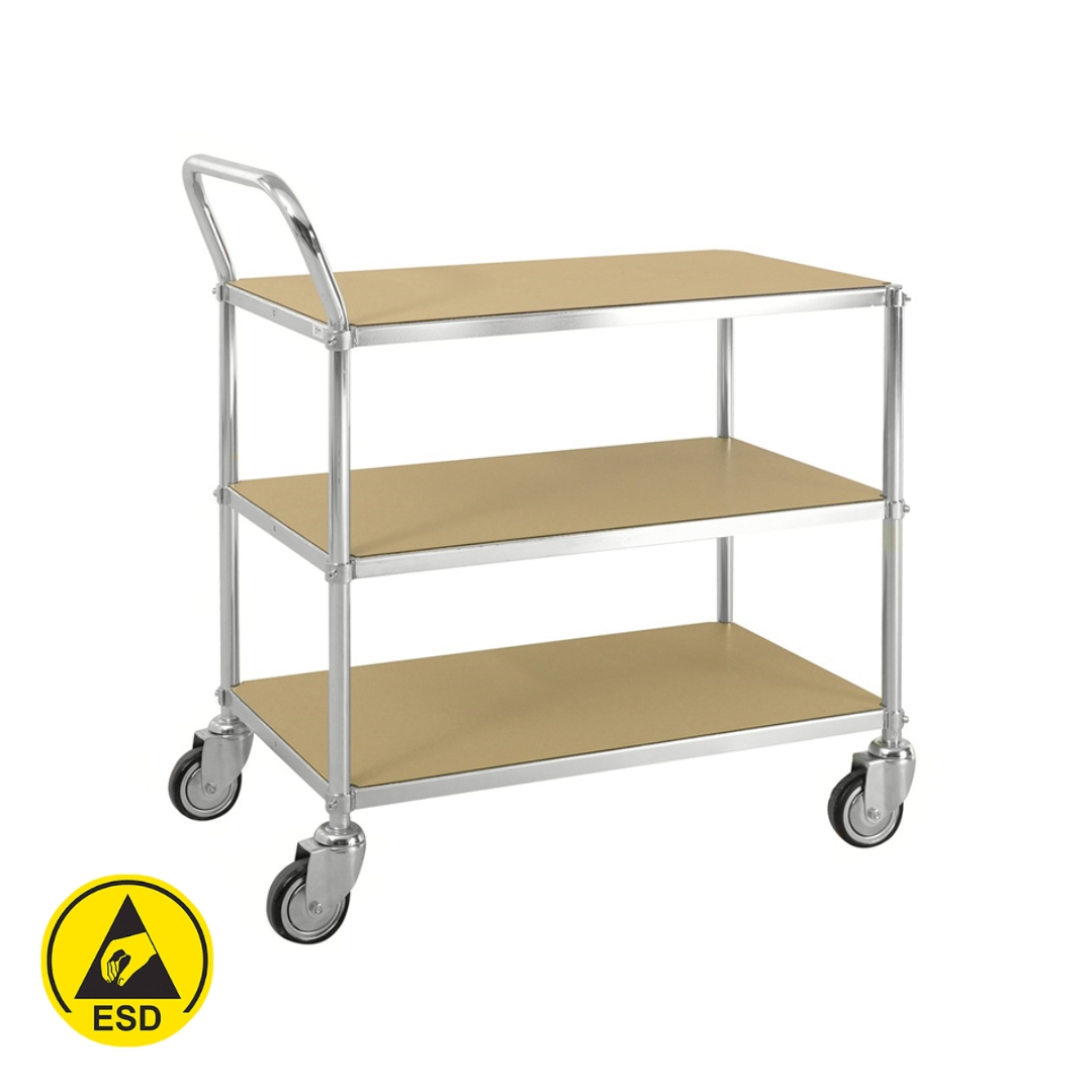 Bordsvagn ESD 3 plan 850x435x950 mm 150 kg