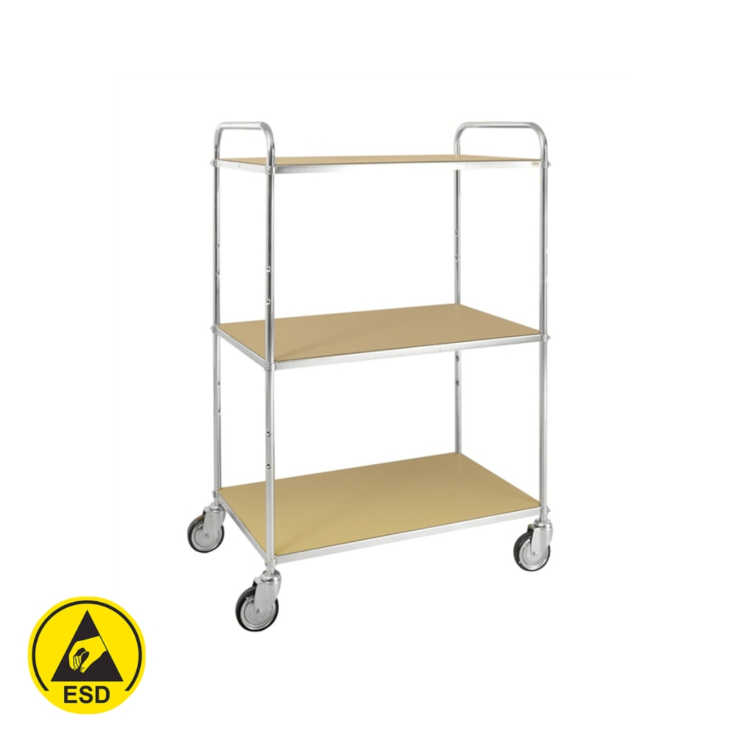 Hyllvagn 3 hyllor ESD 980x585x1445 mm 250 kg