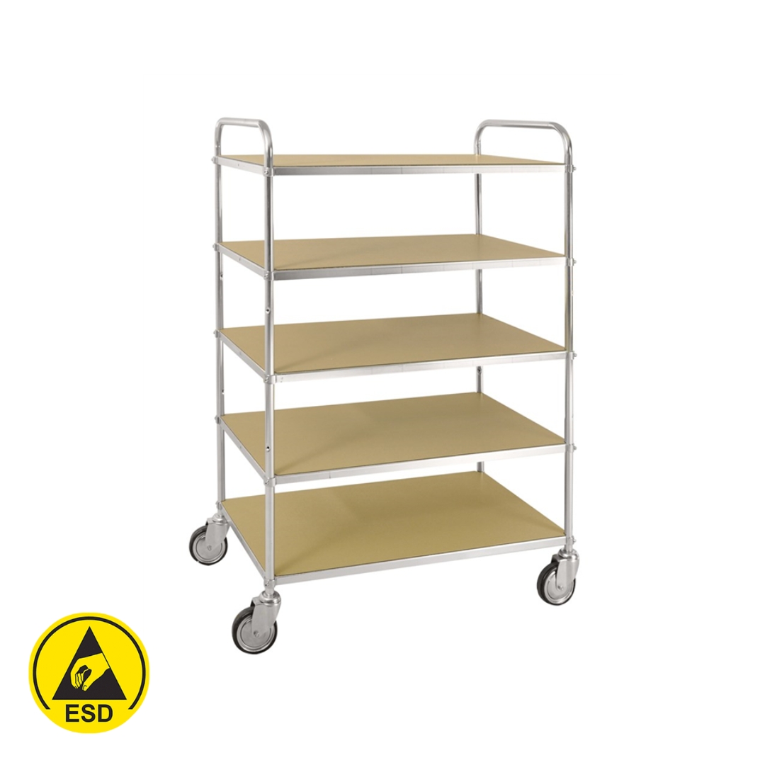 Hyllvagn 5 hyllor ESD 980x585x1445 mm 250 kg