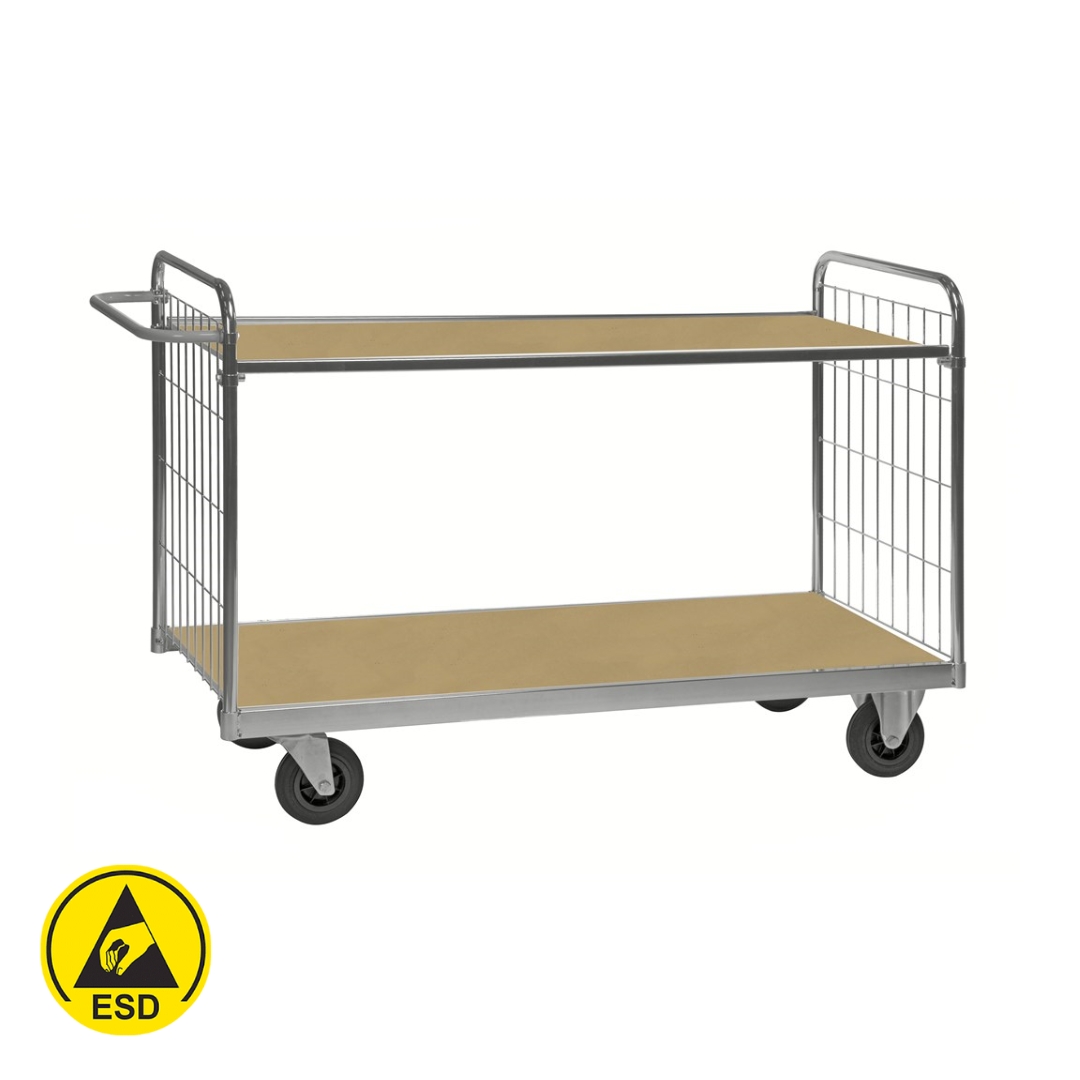 Hyllvagn ESD 2 hyllor Serie 9000 Large 1590x650x1025 mm