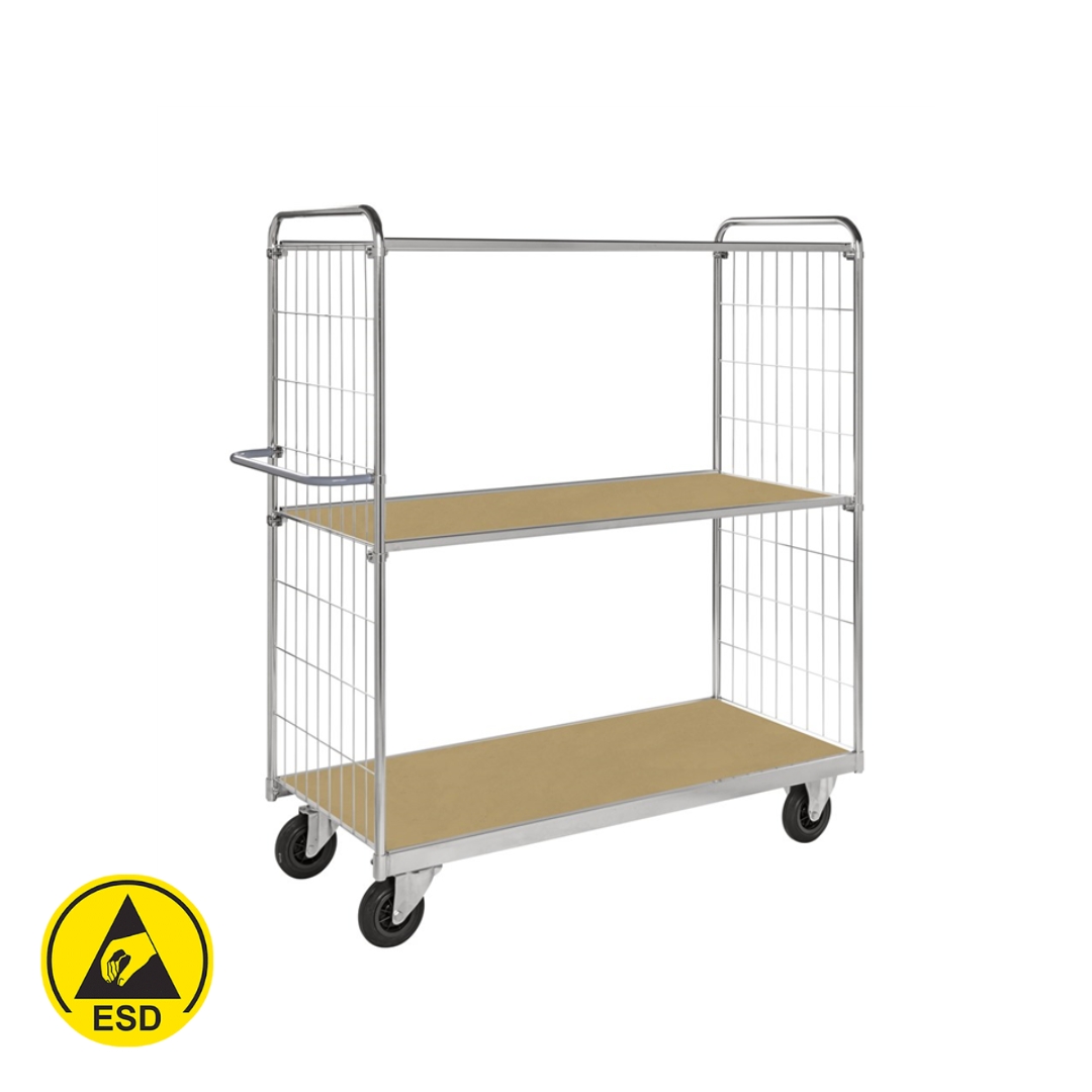 Hyllvagn ESD 3 hyllor Serie 9000 Large 1590x650x1695 mm