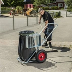 Städvagn Elförzinkad för utomhusbruk med punkteringsfria hjul