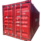 Sjöfartscontainer 20-fot Stålgolv Röd