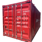 Sjöfartscontainer 20-fot Stålgolv Röd