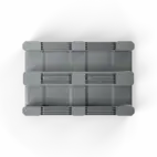 Hygienpall 1200 x 800 mm Tät Svart