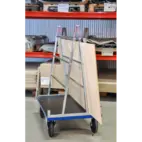Skivvagn 500 kg 2 hjul fast, 2 hjul länk m broms
