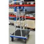 Skivvagn 500 kg 2 hjul fast, 2 hjul länk m broms
