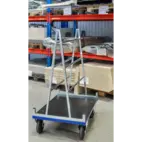 Skivvagn 500 kg 2 hjul fast, 2 hjul länk m broms