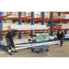 Skivvagn 500 kg 2 hjul fast, 2 hjul länk m broms