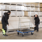 Skivvagn 500 kg 2 hjul fast, 2 hjul länk m broms