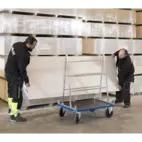 Skivvagn 500 kg 2 hjul fast, 2 hjul länk m broms