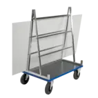 Skivvagn 500 kg 2 hjul fast, 2 hjul länk m broms
