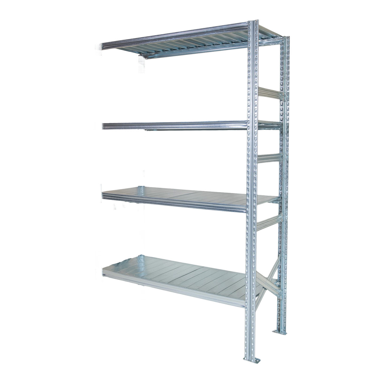 Hyllställ FLEX Påbyggnadssektion, 4 hyllor 2104x900x400 mm