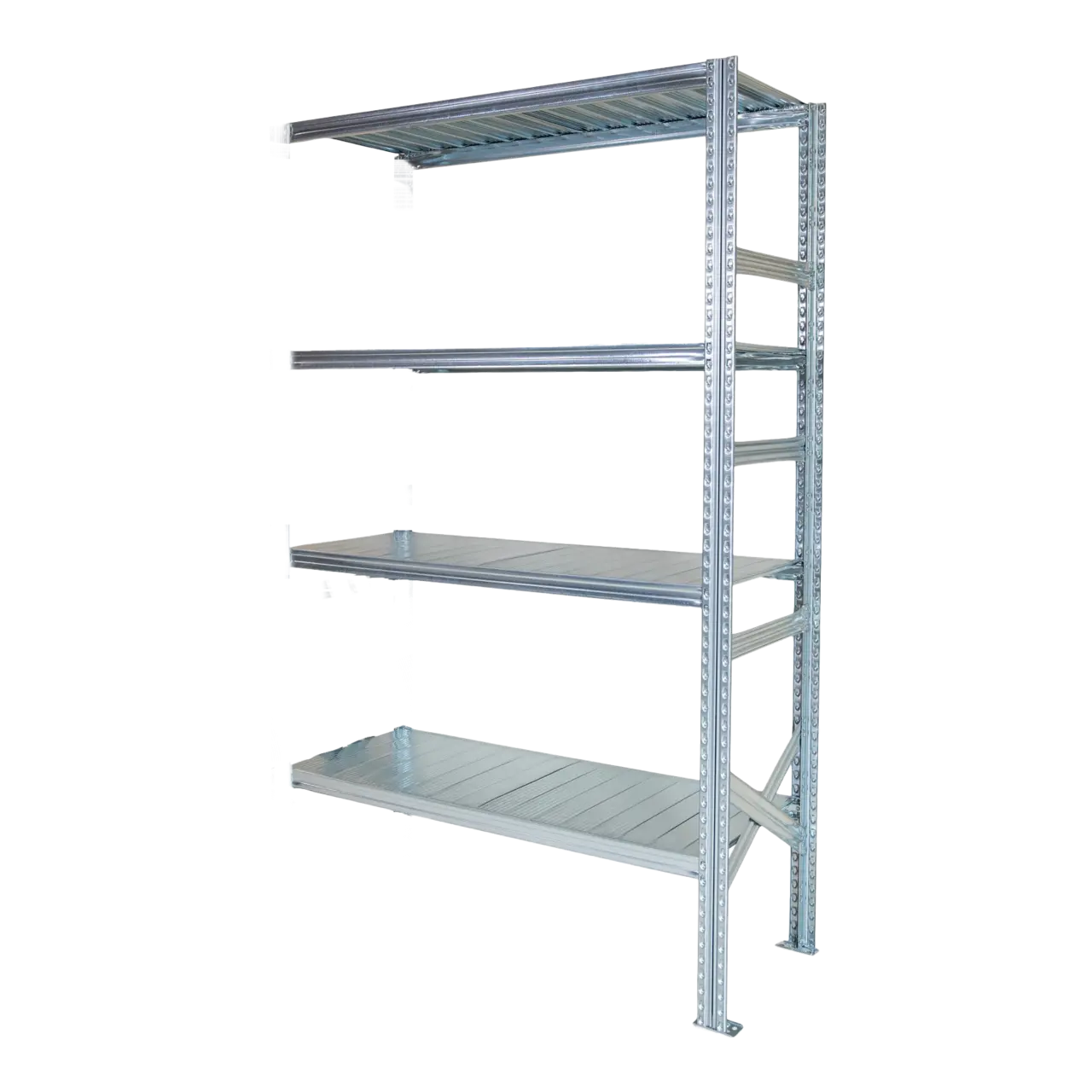 Hyllställ FLEX Påbyggnadssektion. 4 hyllor 2104x1200x400 mm