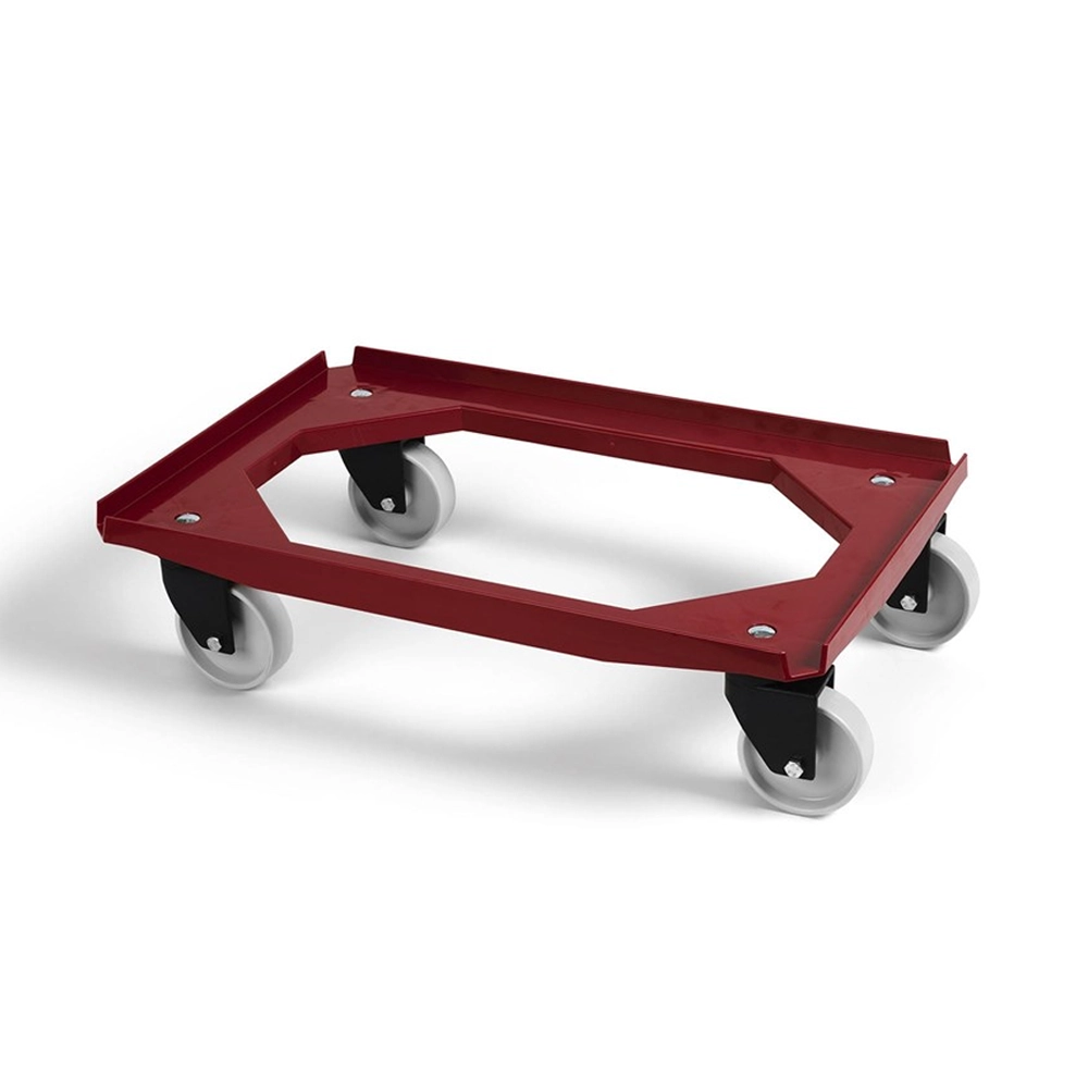 Tralla 600x400 mm Röd med Nylonhjul