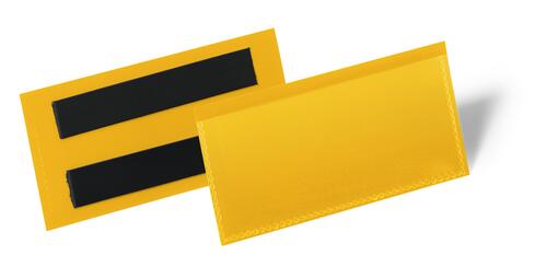 Etiketthållare 100x38 mm magnetisk gul 50st