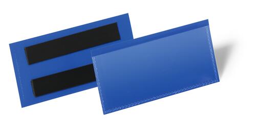 Etiketthållare 100x38 mm magnetisk blå 50st