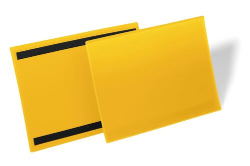 Plastficka A4L magnetisk gul 50st