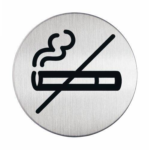 Symbolskylt Rökning förbjudet silver