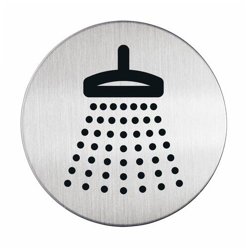 Symbolskylt dusch silver