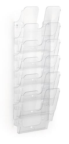 Broschyrställ vägg FLEXIPLUS 6 A4 stående transparent