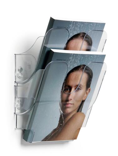 Broschyrställ vägg FLEXIPLUS 2 A5 stående transparent