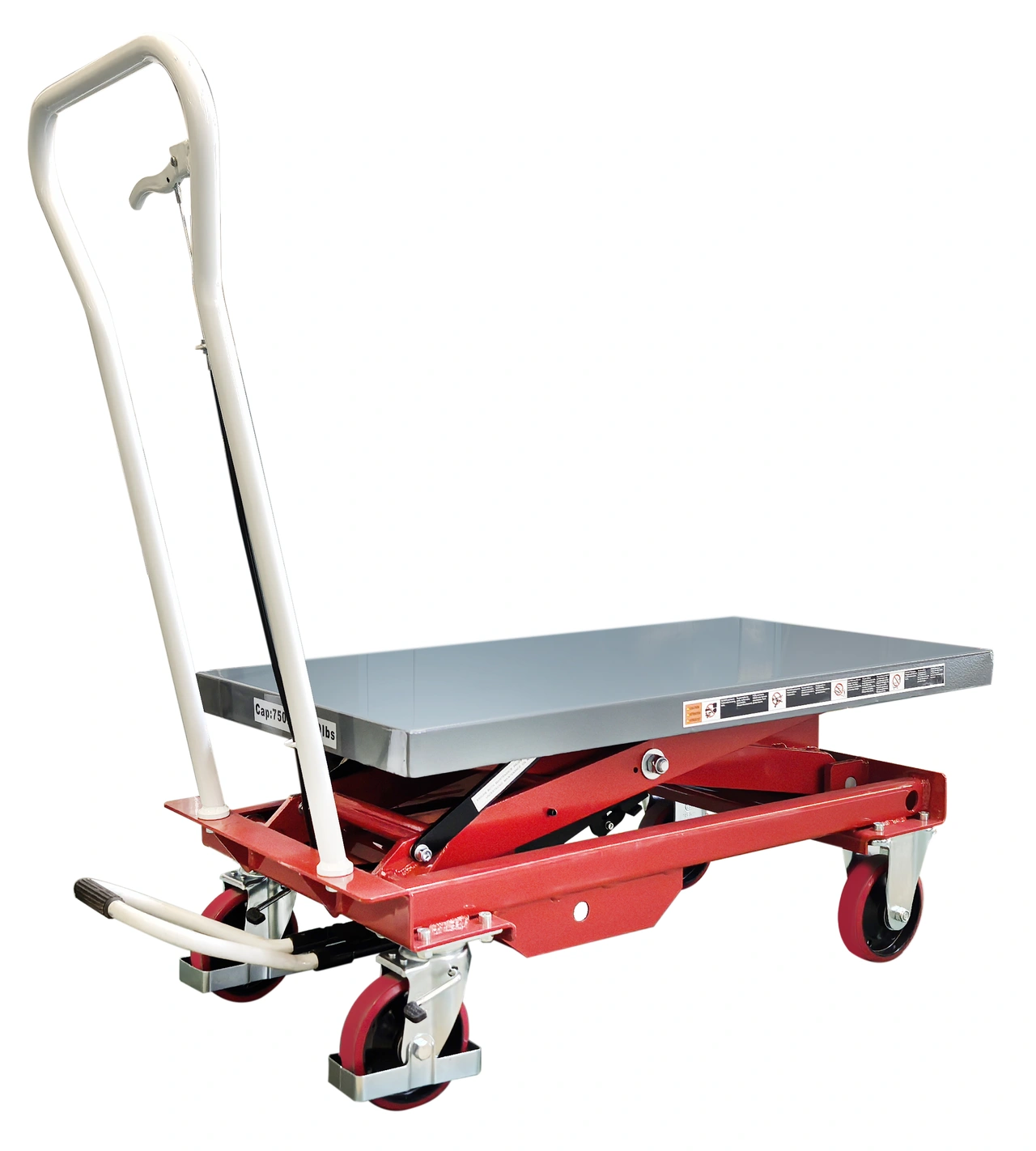 Lyftbordsvagn, manuell, 750kg, 1010x520mm