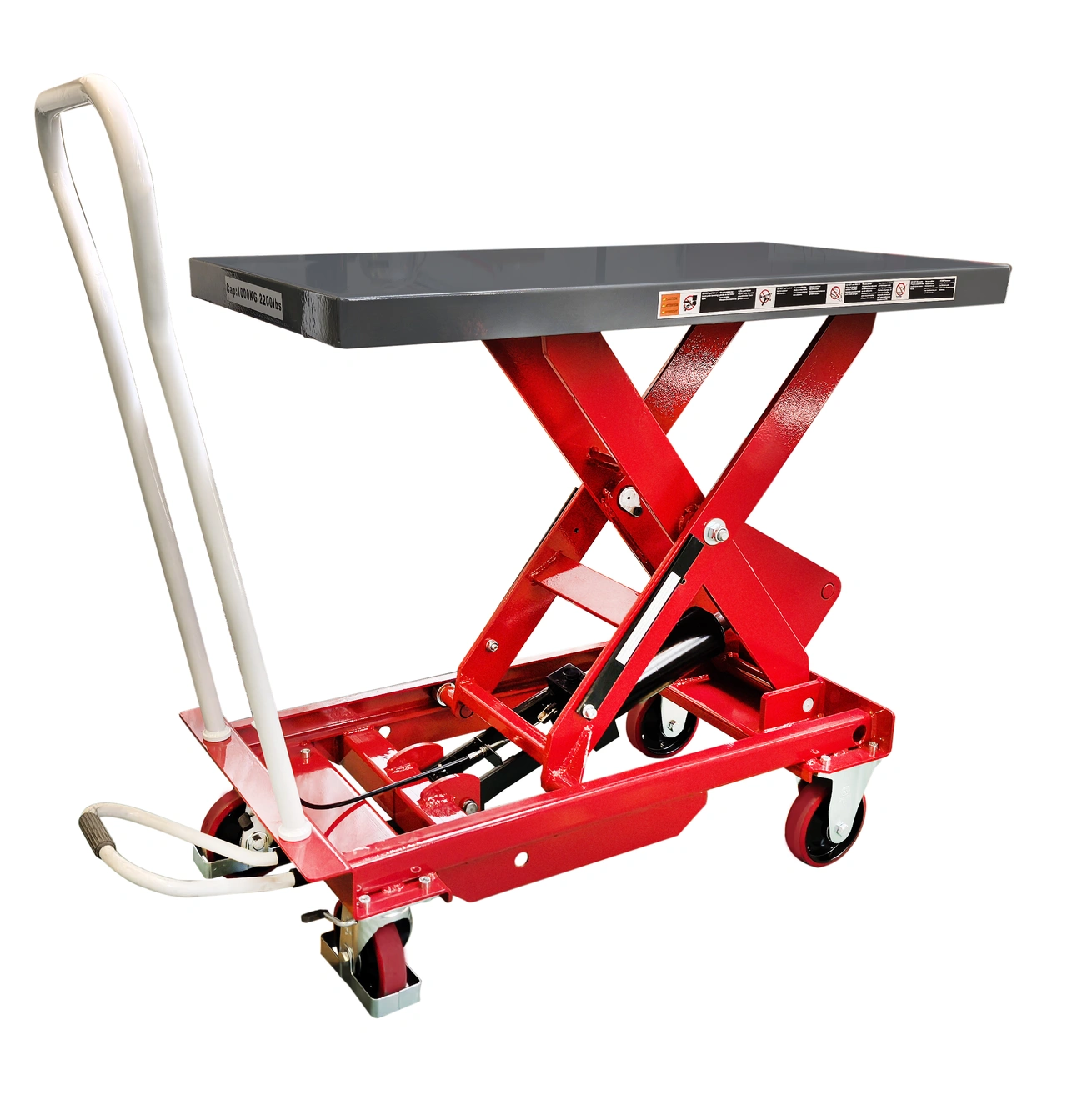 Lyftbordsvagn, manuell, 1000kg, 1010x520mm